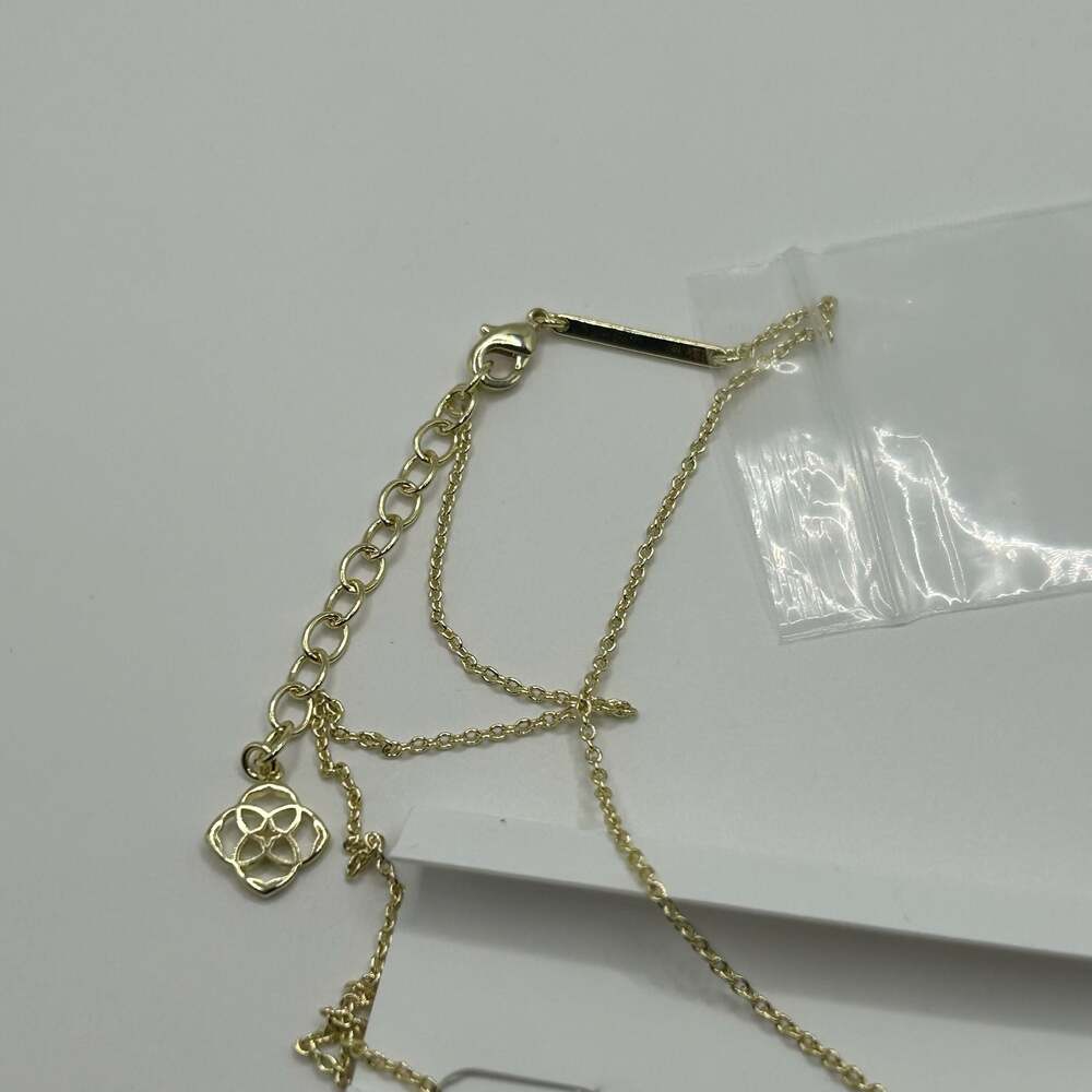 Dainty Gold Heart Pendant Necklace Black Stone 18k Plated Womens 16-18 Inch - Picture 4 of 7